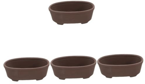 BESPORTBLE 4 Pièces Pot De Fleur De Sable Violet en Pots De Fleurs Petit Planteur Succulent Cache-Pot en Terre Cuite Planteur De Bonsaï Bol De Jardin Plantes Panier De Plantes Bol Argile