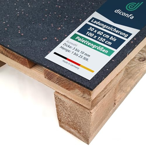 diconfa Antirutschmatte GENORMTE Ladungssicherung VIELE GRÖßEN - 120x80x1cm, 1 Stück - Sicherung Ware im LKW Anhänger Kofferraum VDI-2700 geprüft universal Gummimatte Gummigranulatmatte