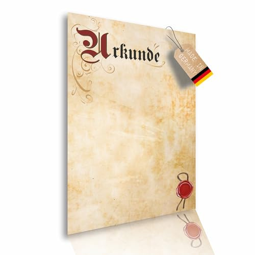 Urkunden Vordruck Blanko DIN A4; Edles Urkundenpapier zum Bedrucken & Beschriften für Zertifikate & Auszeichnungen; Laser- & Tintenstrahldrucker geeignet (Design 1, e) 100 Stück)