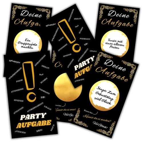 JOCERO – Rubbelkarten für Erwachsene, 15 Selbstausfüllbare Rubbelkarten – Lustiges Partyspiel mit Aufgaben, Mutproben & Jubiläumsspiel, Geschenkidee für Gäste