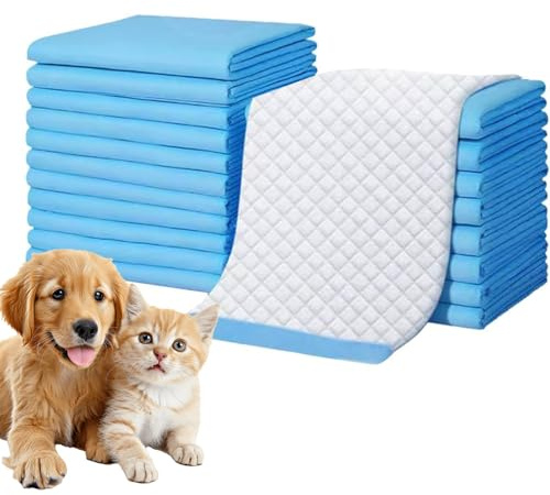 ALLBASA Tapis Alèse pour Chiot , Protections pour déjections Canines, Anti-Fuite , Apprentissage de la Propreté , Educateur Chien,Surface à séchage Rapide pour Chiots (120pcs, 60X60 CM)