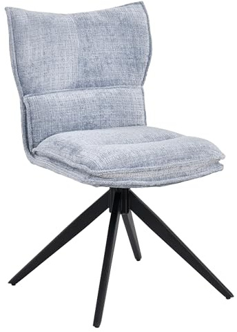 Duhome Esszimmerstuhl aus Chenille 360° Drehbar Polsterstuhl mit Automatische Reset-Funktion für jeden Winkel Bequemer Küchenstuhl für Esszimmer Wohnzimmer, Blau
