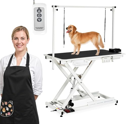 COZONY 50inch Hydraulic Dog Grooming Table,300LBS Electric Grooming Table for Dogs, Professional Pet Grooming Station for Large & Small Dogs