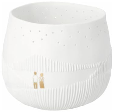 räder Design Teelichthalter Nachtwanderung – Bildergeschichten – Hochwertiges Porzellan-Teelicht mit Hoch-Relief & Gold-Decal – Poetische Deko & Geschenk