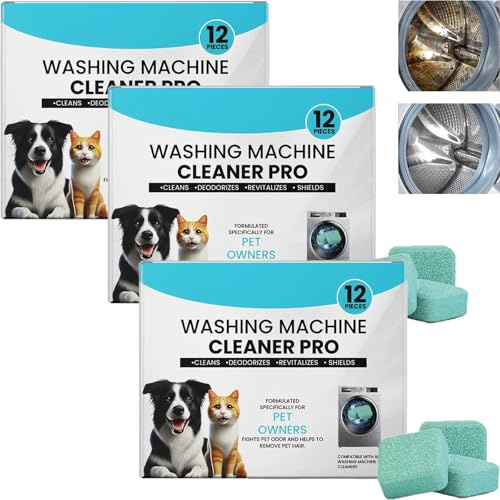 Washing Machine Cleaner,12 Pieces Washing Machine Tablets,Remove Lint, Odor And Residue,Eliminates Odors,Fresh Scent,Compatible With All Washing Machines. (3 box)