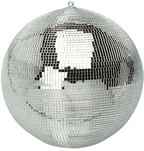 Silver Mirrored Disco Ball with Hanging Ring Lightweight Ceiling Hanging Mirror Ball, Ideal for Disco Halloween Christmas Birthday Party Decor | 400mm, 16