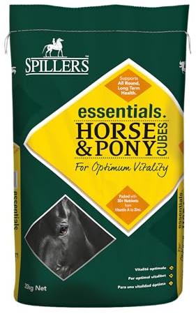 SPILLERS Horse & Pony Cubes 20kg – Horse Feed with Over 30 Nutrients – Equine Food For Optimum Vitality and Long-Term Health