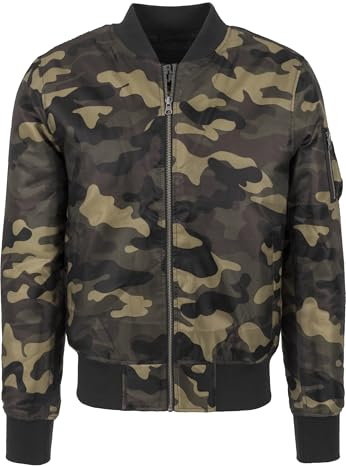 Urban Classics Basic Bomber Jacket Chaqueta, Multicolor (Wood Camo), S para Hombre