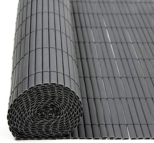 ESTEXO PVC Sichtschutzmatte aus Kunststoffröhrchen Grau 0,80 x 3 m