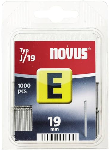 Novus Nägel 19 mm, mit 1000 Nägeln vom Typ J/19, optimales Heftmittel zur Befestigung von Zierleisten und Eckleisten