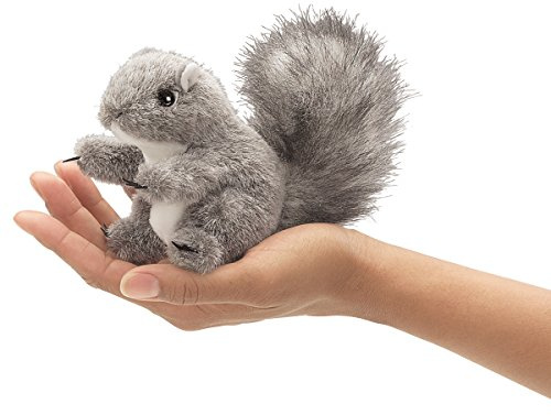 Folkmanis Mini Gray Squirrel Finger Puppet, 1 EA