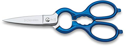 3 Claveles Varios Usos Tijera de Cocina Multiusos, Acero Inoxidable, Azul, 8