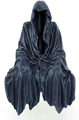 Design Toscano Solace der Gruselige Gothic-Deko Regalstatue, Polyresin, steingrau, 20 cm
