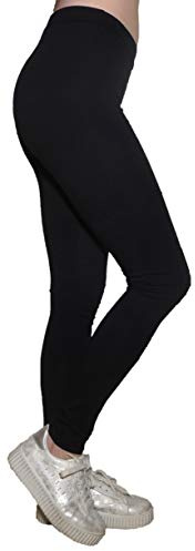 Fantasy Pantalone Aderente Fusò Leggings Cotone Elasticizzato Ragazza Donna (S 40 IT, Nero)