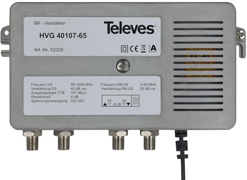 Televes Amplificador BK fundido, 40 dB, HVG40107-65