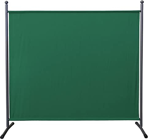 QUICK STAR Paravent 180 x 178 cm Stoff Raumteiler Groß Garten Stellwand Trennwand Balkon Sichtschutz Grün