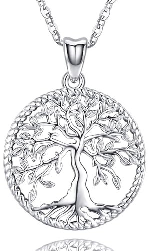 Odinstone Tree of Life Necklace Sterling Silver Pendant for Women