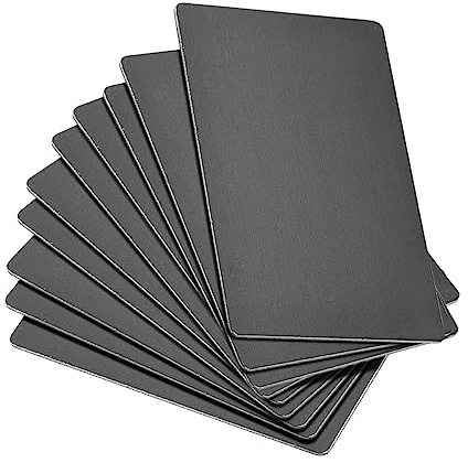 sourcing map 10 Stück Leere Metall Karten 100x60x1mm, Schwarz Metallkarte Aluminium Platte, DIY Lasergravur Rohlinge Tag für Klingelschild Visitenkarten Namensschilder Briefkasten Türschilder