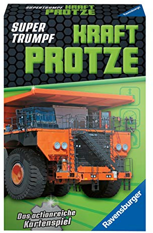 Ravensburger Kartenspiel, Supertrumpf Kraftprotze 20695, Quartett und Trumpf-Spiel für Technik-Fans ab 7 Jahren
