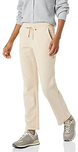 Amazon Essentials Damen Jogginghose Mit Geradem Bein Und Kordelzug Für Damen, Fleece – (In Übergröße Erhältlich), Hellbeige, XL