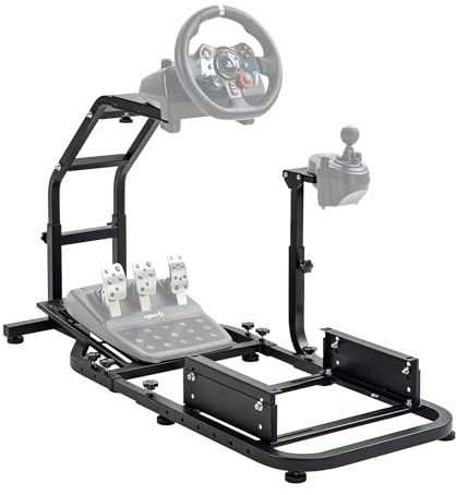 Anman Racing Simulator Frame Height Adjustable Driving Sim Frame Compatible with Logitech G25, G27, G29, G920 Gaming Cockpit G25/G27/G29/G920 Not Include Wheel Handbrake Shifter and Pedals