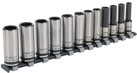 Sealey AK2744B 12pc 3/8Sq Drive Deep Lock-On™ Socket Set - Black Series