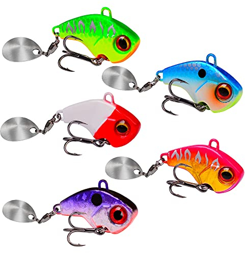 SHKMOL Spinner Set 6g/10g/15g/21g Spin Jig zum Barsch Angeln Barsch Köder Zander Köder Hecht Köder Bleikopfspinner Spinnerbait Spinnköder Angelköder