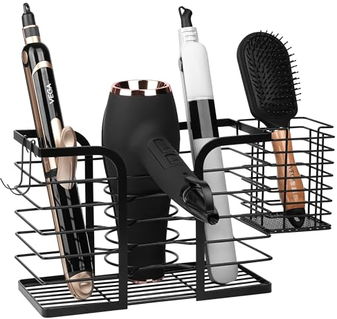 Winter Shore Wall Mounted Föhn Halterung Ohne Bohren - Haartrockner Halterung für Heiße Stylinggeräte, Bürsten, Haar & Hautpflegeprodukte - Lockenstab & Glätteisen Halterung - Mit Montagematerial