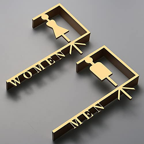 WC-Schilder, WC-Schild, WC-Schilder, WC-Schilder, WC-Schild, Acryl-WC-Schild, WC-Schild, WC-Schild mit Pfeil, Männer und Frauen, für Büro, WC-Wand, Außen- und Innenbereich (Farbe