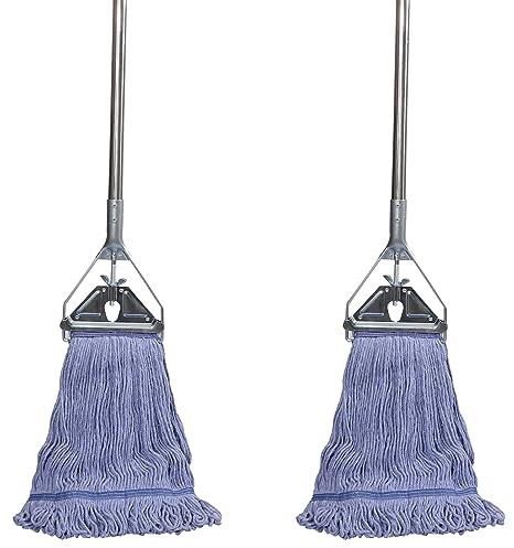Midoneat Mopa de Acero Inoxidable de 67 Pulgadas, de Grado Industrial Comercial para Limpieza de Suelos, 2 Paquetes