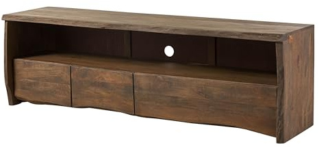 MASSIVMOEBEL24.DE | Pure Mango TV-Board aus Massivholz #220 | aus Mangoholz - braun geölt | 190x50x60 cm | 1 Fach & 3 Schubladen |TV Regal Lowboard