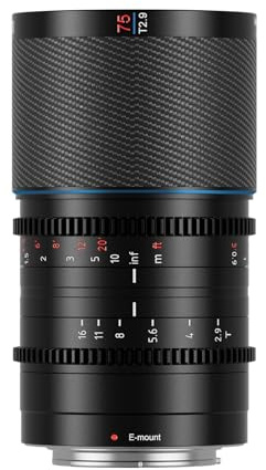 SIRUI Saturn 75mm T2.9 1,6X Vollformat-Anamorphot Objektiv aus Carbon, Leichtbau unter 500g, Neutral Flare, E-Mount