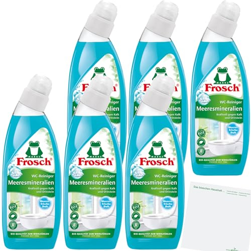 Frosch WC Reiniger Meeresmineralien 6er Pack (6x750ml Flasche) + usy Block