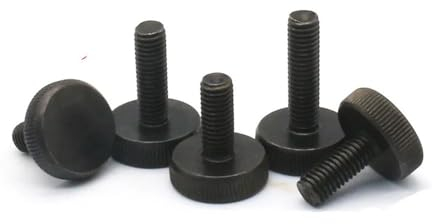 LOEASE 10 Stück M3 M4 Flachkopf-Rändelschrauben aus schwarzem Kohlenstoffstahl, handfest anziehende Computerschrauben (Color : 30mm, Size : M4 10pcs)