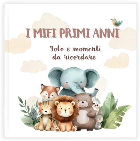 HuBorns - Album Nascita Bambina e Bambino per Incollare Foto e Scritte con +50 Pagine e Adesivi, Album Fotografico Neonato per il Primo Anno fino a 5 Anni, Ideale per Regalo Nascita Bimba e Bimbo