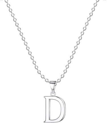 Damen Halskette mit Buchstaben Anhänger D Silber Initialien Kette Edelstahl Buchstabenketten Personalisiere Silber Y Kette für Frauen Mädche