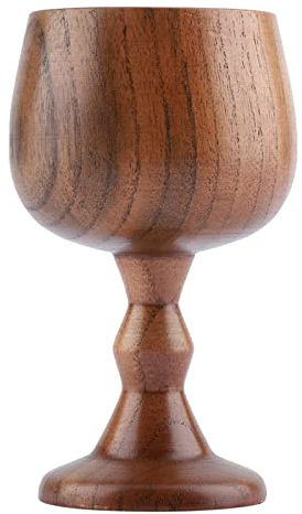 NDNCZDHC Kelchbecher aus Holz, 150 Ml, Trinkbecher, Weinkelch, Eleganter Bierkrug aus Holz Zum Trinken von Wein, Traube