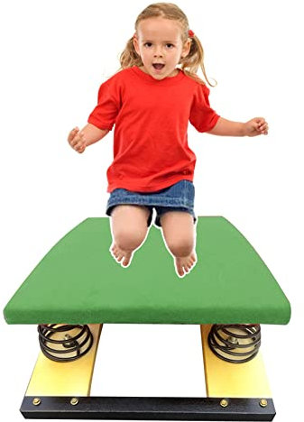 HDMOZUYT Sprungbrett für Kinder, Junior-Sprungbrett mit Stahlfedern, Kinder-Sprungbrett für Zuhause/Schule/Turner/Anfänger (Grün)