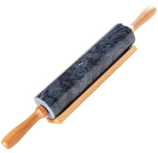 LABRIMP Mattarello in Marmo Naturale Per Pasta Lunga Manico Legno Robusto Mattarello Cucina Professionale