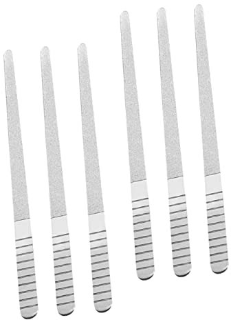 Healeved 6 Stück Doppelseitiges Nagelfeilen aus Edelstahl Große Nagelfeilen für Maniküre Pediküre Rostfrei Schleif und Polierwerkzeug für Naturnägel und Künstliche Nägel