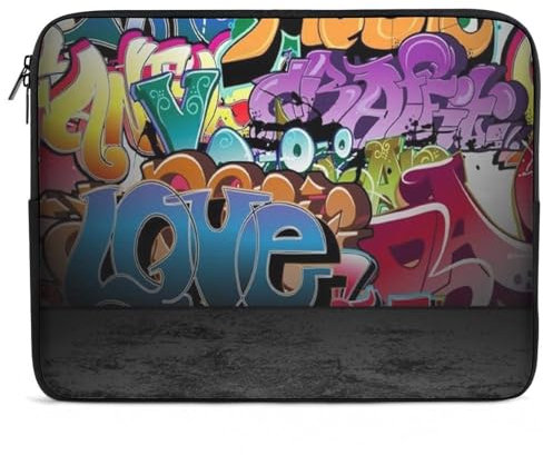 JZemdybill 17-Zoll-Laptophülle, Graffiti-Hip-Hop-Laptophülle
