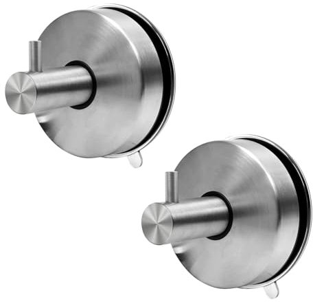 Zaxiva 2 Ganci Ventosa 304 Acciaio Inossidabile Extra Forte, Appendini per Asciugamani Bagno e Cucina Senza Fori, Ganci Ventosa per Bagno, Ideali per Appendere Asciugamani e Accessori da Bagno