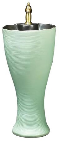 NEBE Lavandino Bagno Lavabo da Bagno con Cortile Esterno, Lavabo da Giardino con Colonna Artistica, Piscina da Bagno in Ceramica for Hotel Lavabo da Appoggio