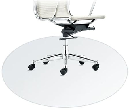 Bürostuhl Unterlage Bodenschutzmatte für Schreibtischstuhl Fußbodenschutz Bürostuhl Schutzmatte(Transparent,rund,Stärke: 1,0 mm)(Transparent,80 cm)