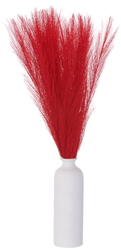 QUARKZMAN Pampasgras Künstlich Kräftiges Rot, 30 Stück 61cm | Boho-Deko-Kunstblumen für Flur, Fensterbank, Büro, Schlafzimmer und Wohnzimmer