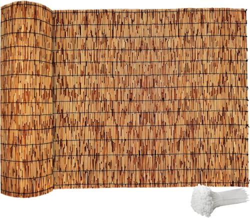 Bamboo Fence,Reed Fencing 4Feet High Bamboo Privacy Screen Outdoor for Patio, Reed Screen for Privacy Garden Backyard Balcony Natural Reed Fencing,4x16FT