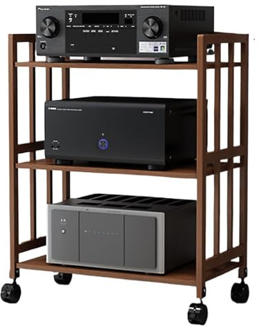 2/3/4/5 Livelli Mobile Giradischi e Porta Vinili Laminato Regolabile，Mobiletto Portaoggetti Multimediale Mobile Angolare，Adatto per Il Soggiorno L'ufficio(50 * 38 * 88cm)