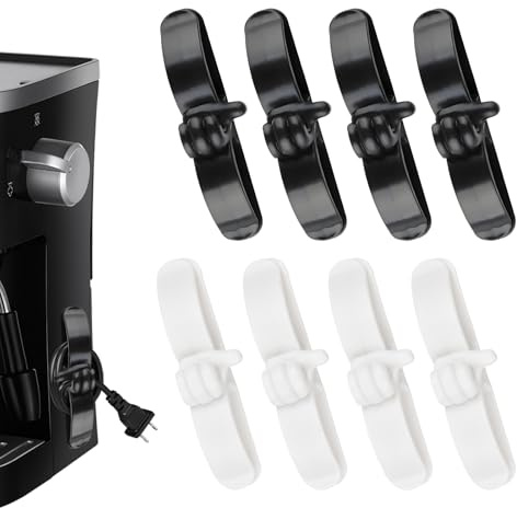 Lot de 8 Enrouleurs de Câbles, Organisateur de Câbles de Cuisine, Support Auto-Adhésif pour Mixeurs, Cafetière, Friteuse à Air