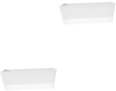 Toyvian 2 Piezas Maceta Rectangular de Plástico con Sistema Autoriego para y Ventana Jardinera Estrecha Transpirable para Interior y Exterior para Hierbas Flores y Verduras