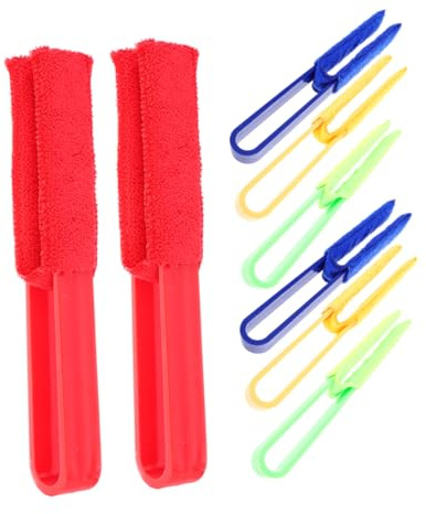 Garneck 4pcs Detachable Blind Cleaner Duster Brush with Soft Dense Bristles for Window Air Conditioner Car Interior Dust Removal Handheld Cleaning Tool